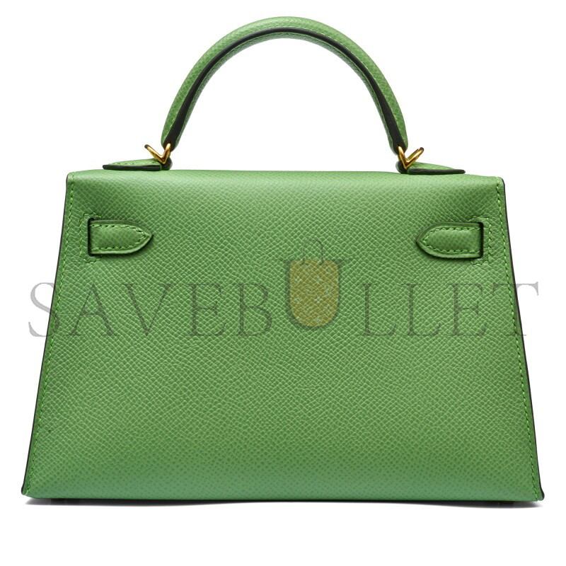 H**mes VERT CRIQUET EPSOM MINI KELLY II GOLD HARDWARE (19*12*5.5cm)